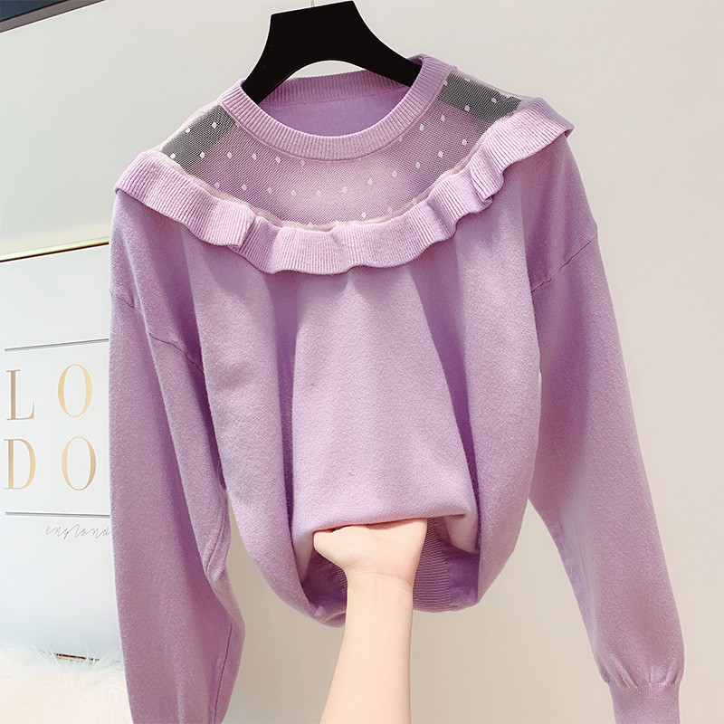 Pulover de dama cu decolteu rotund in mai multe culori