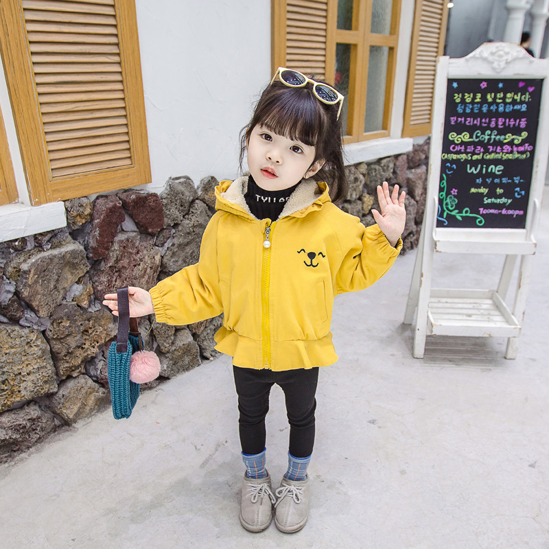 Geaca moderna pentru copii in trei culori cu broderie - pentru fete