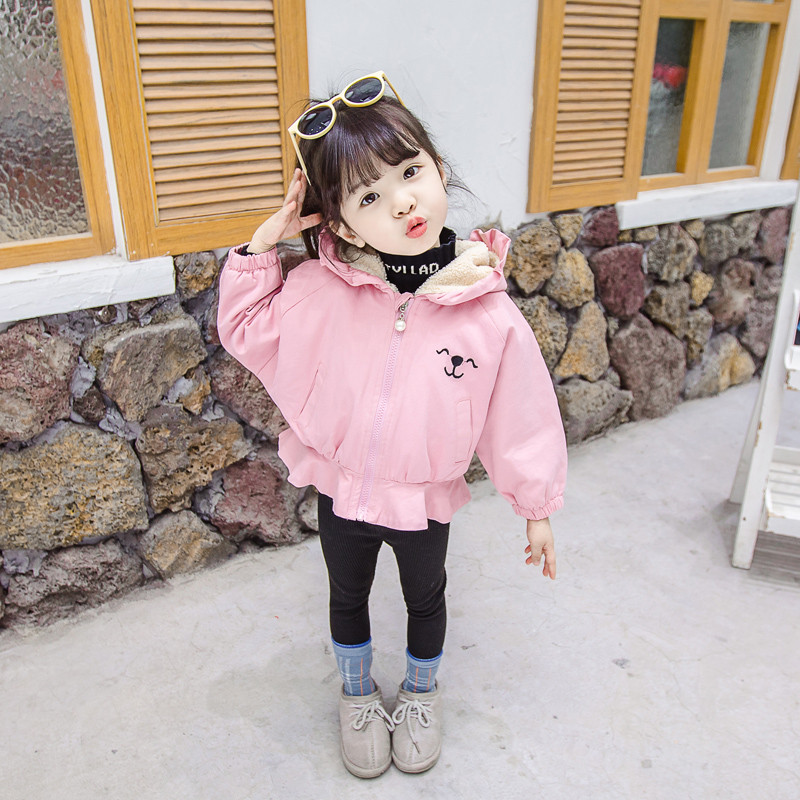 Geaca moderna pentru copii in trei culori cu broderie - pentru fete