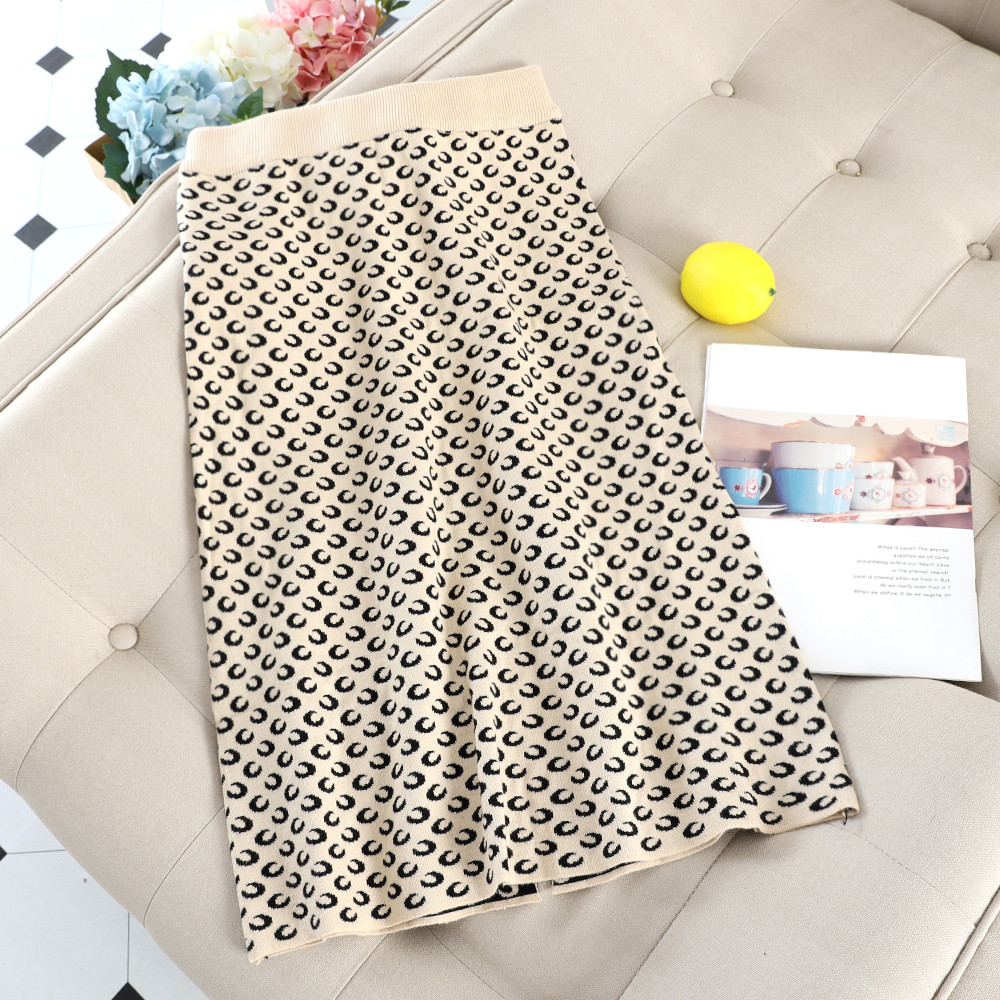 Alkalmi női kötött szoknya magas derékkal, három színben