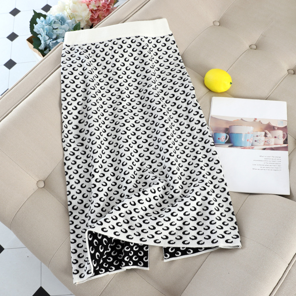 Alkalmi női kötött szoknya magas derékkal, három színben