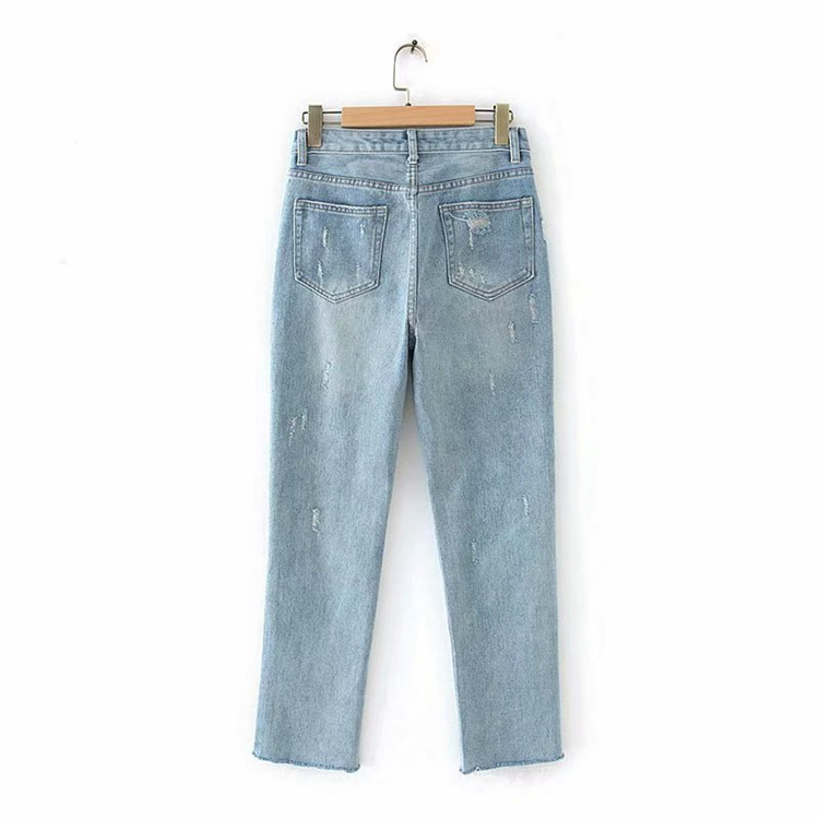 Női farmer - egyenes modell szakadt motívummal