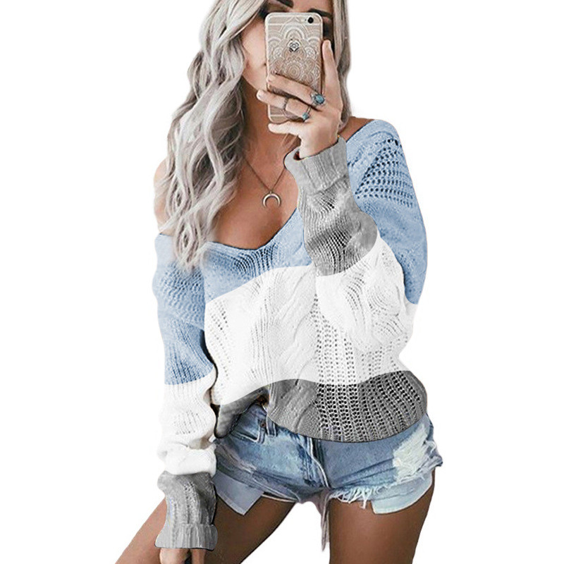 Pulover casual dama cu umerii goi in mai multe culori