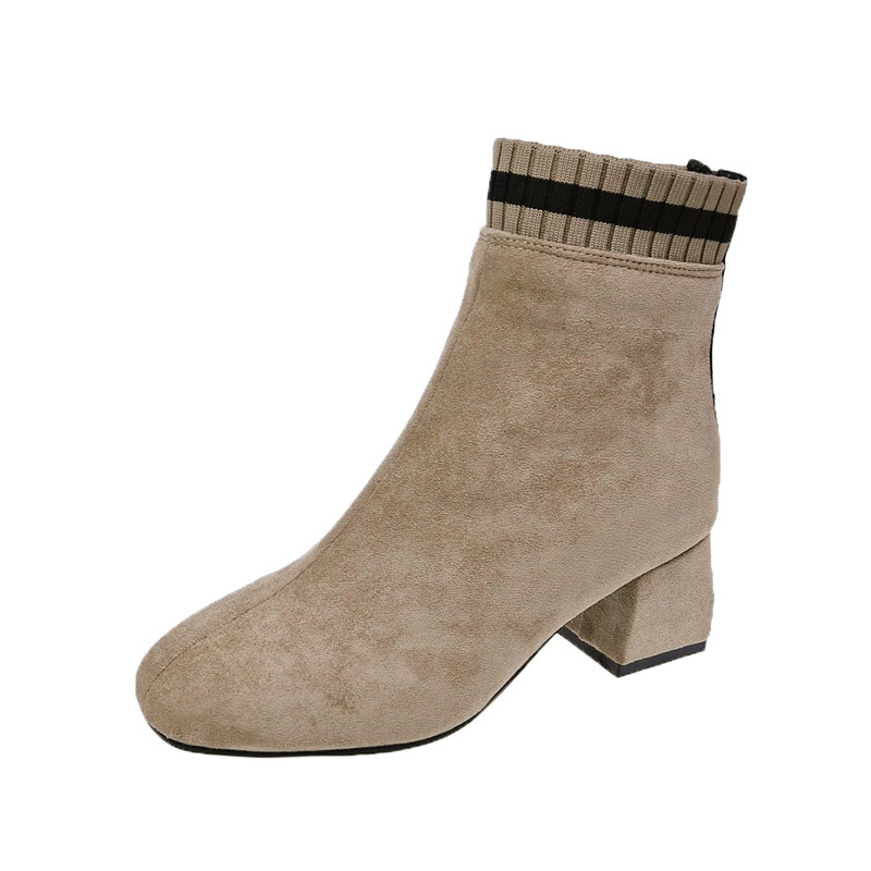 Καθημερινές γυναικείες μπότες σε οικολογικό σουέτ με φερμουάρ σε δύο χρώματα