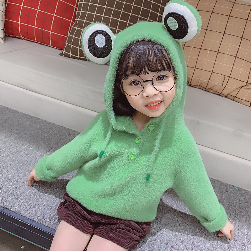 Gyermek pulóver három színben 3D elemmel lányoknak