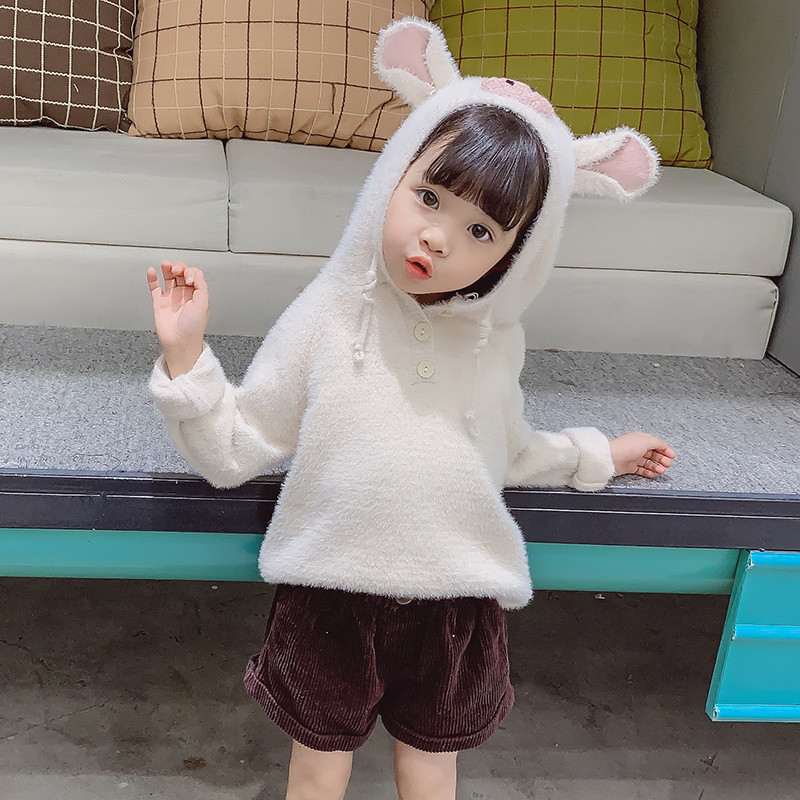 Gyermek pulóver három színben 3D elemmel lányoknak