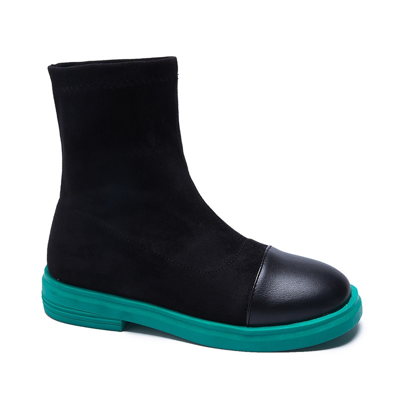 Casual γυναικείες μπότες χειμώνα με επίπεδη σόλα σε τέσσερα χρώματα