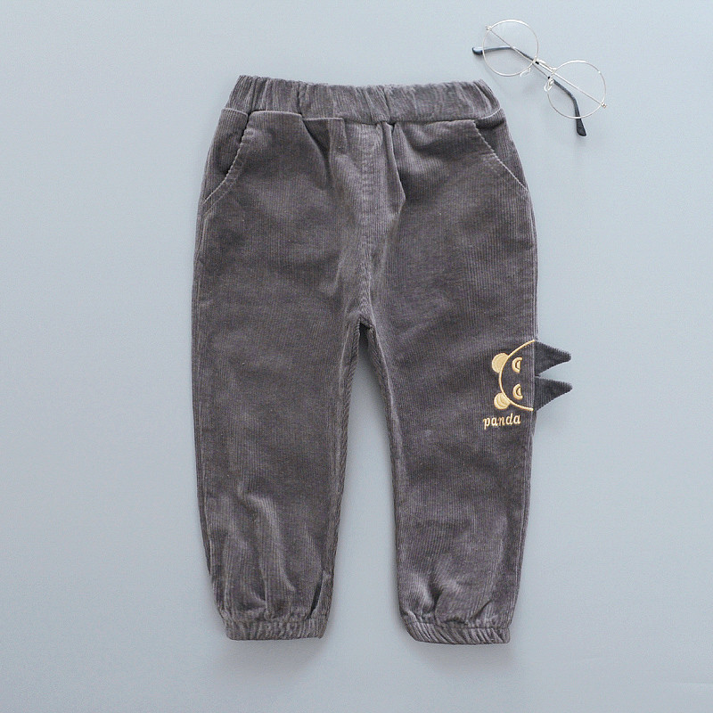 Μοντέρνα παιδικά παντελόνια σε τρία χρώματα με κεντήματα για κορίτσια