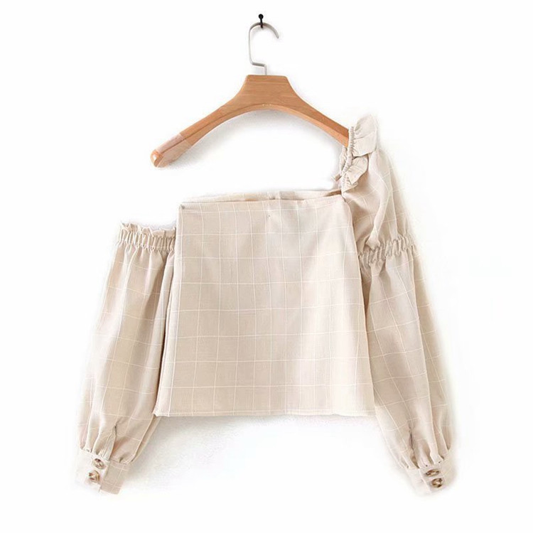 Γυναικεία μπλούζα με μανίκια φαρδιά μανίκια σε μπεζ χρώμα