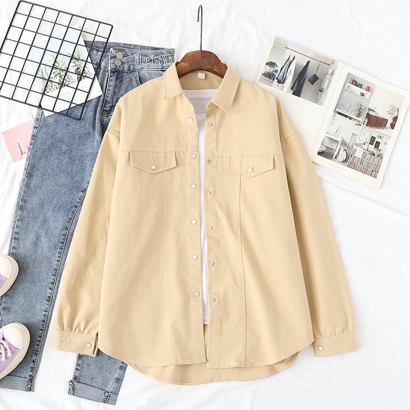 Νέο μοντέλο casual γυναικείο πουκάμισο με κεντήματα στο μανίκι σε διάφορα χρώματα