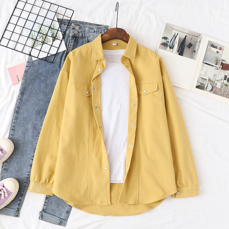 Νέο μοντέλο casual γυναικείο πουκάμισο με κεντήματα στο μανίκι σε διάφορα χρώματα