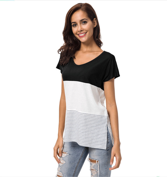 Καθημερινό γυναικείο μπλουζάκι με κοντό μανίκι σε διάφορα χρώματα