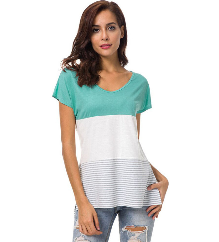 Καθημερινό γυναικείο μπλουζάκι με κοντό μανίκι σε διάφορα χρώματα