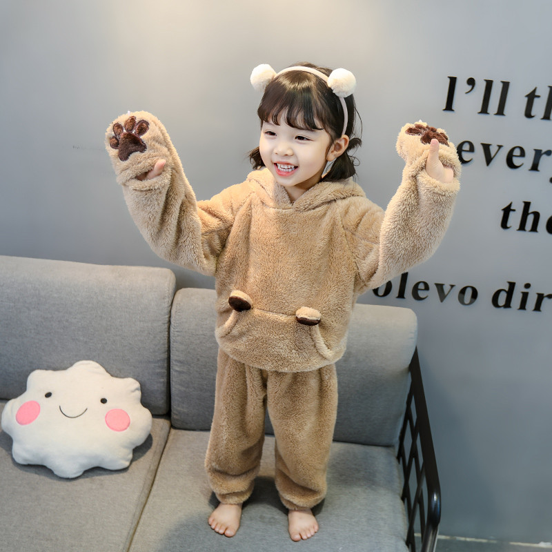 Gyermek pizsama lányoknak két színben kapucnival és zsebbel