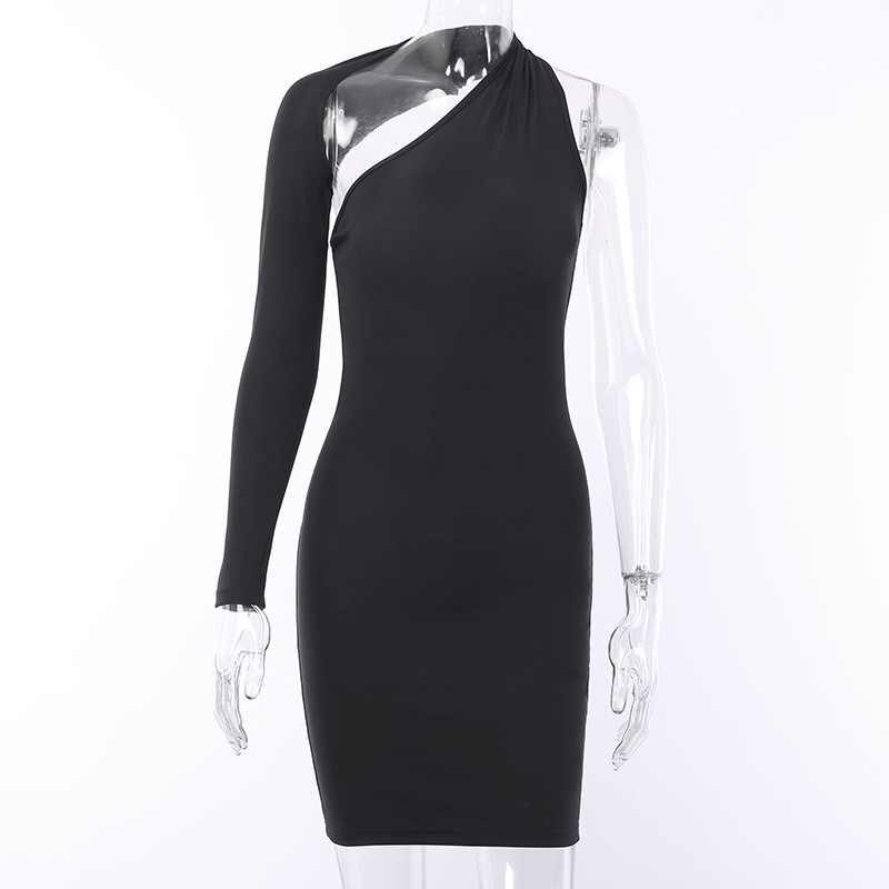 Rochie de dama eleganta cu o maneca in mai multe culori