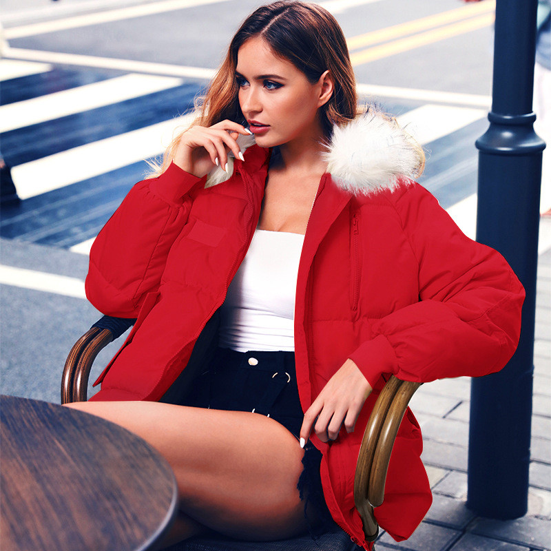 Geaca lunga de dama moderna cu puf si buzunar in mai multe culori