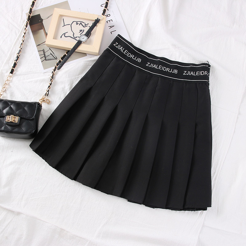 Új modell redőzött női szoknya szürke és fekete színben