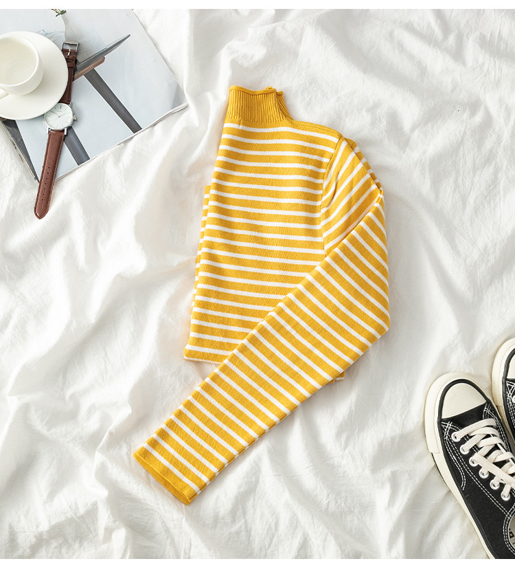 Bluza de dama in dungi cu guler polo in mai multe culori