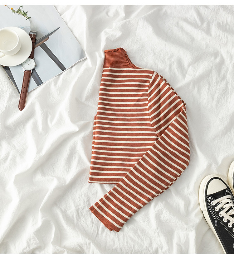 Bluza de dama in dungi cu guler polo in mai multe culori