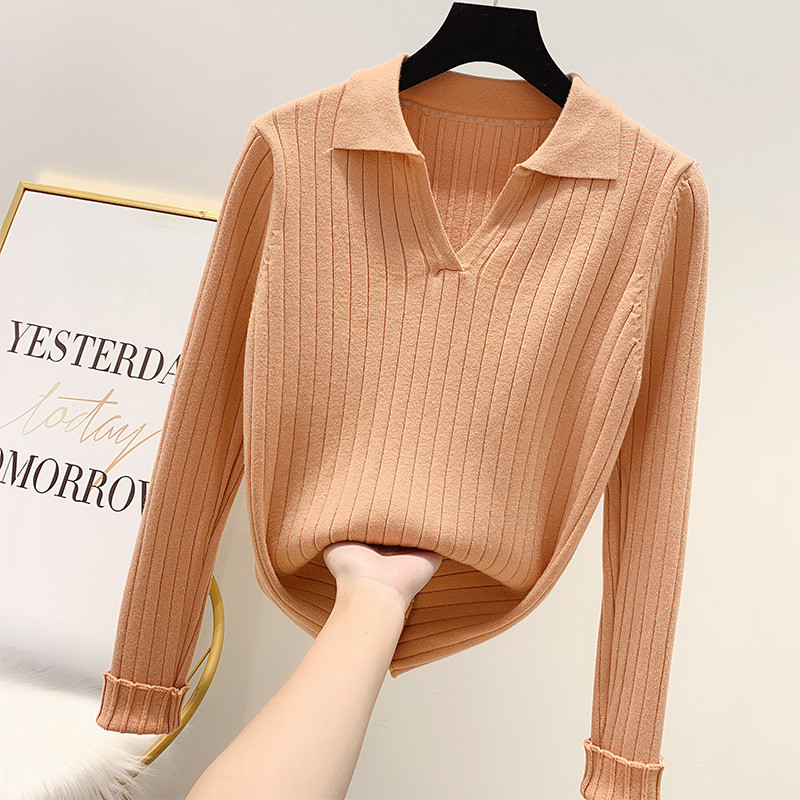 Női pulóver galléros négy színben