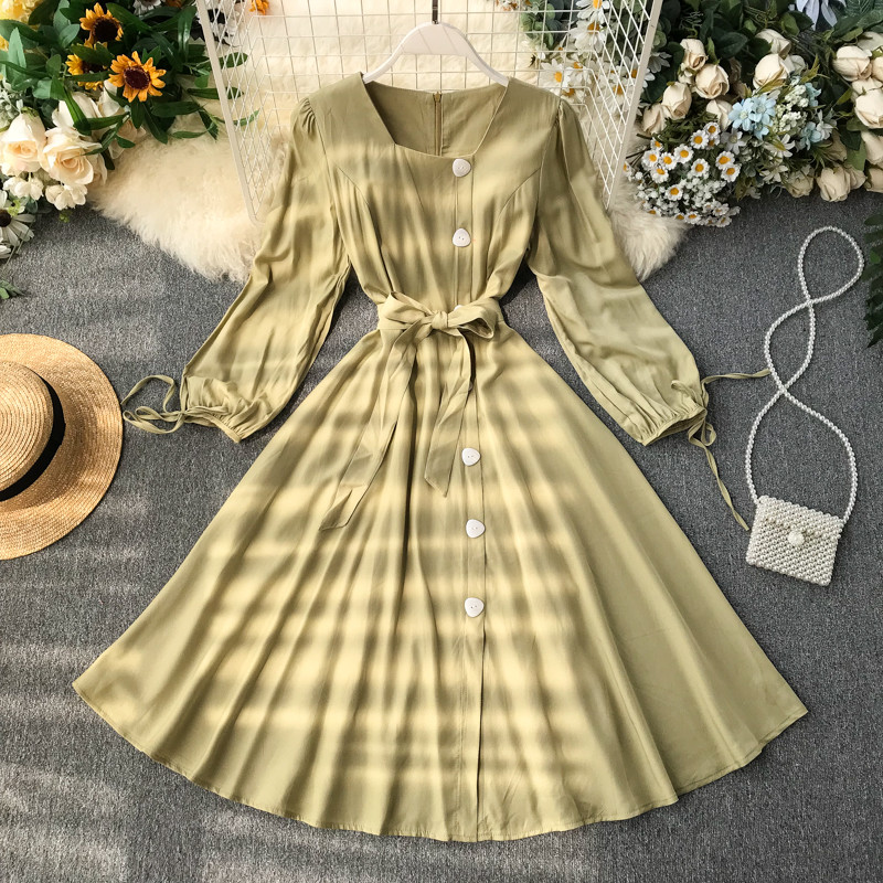 Rochie de dama cu nasturi si curea in patru culori