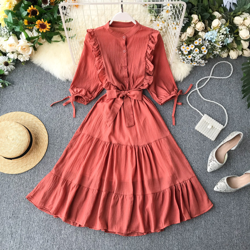 Rochie moderna de dama cu curea in mai multe culori