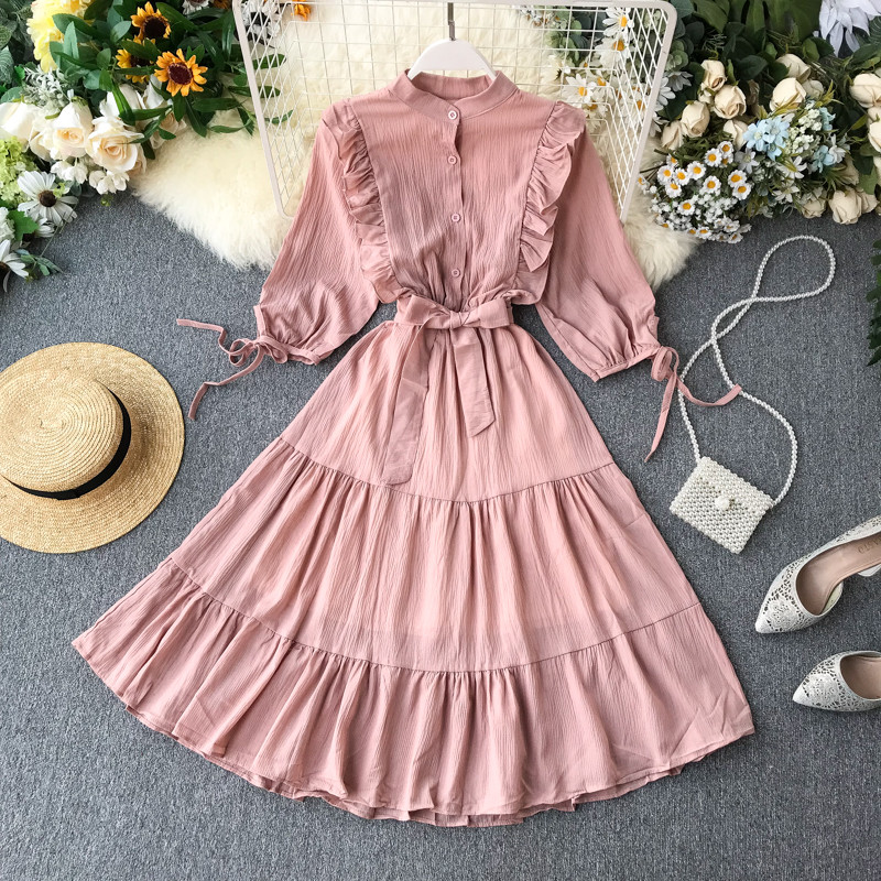 Rochie moderna de dama cu curea in mai multe culori