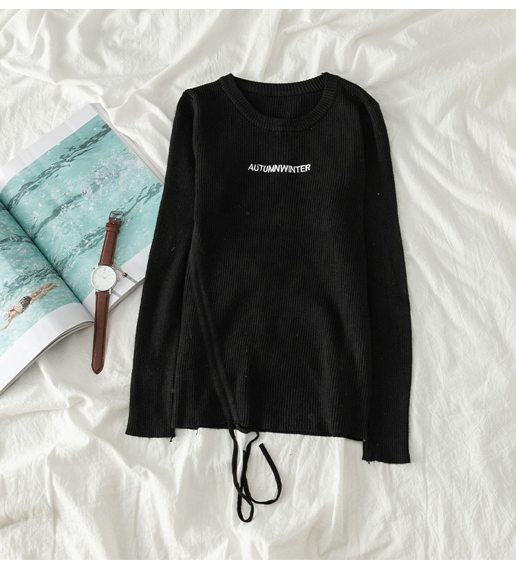 Bluză casual de damă în patru culori cu inscripție și cravate