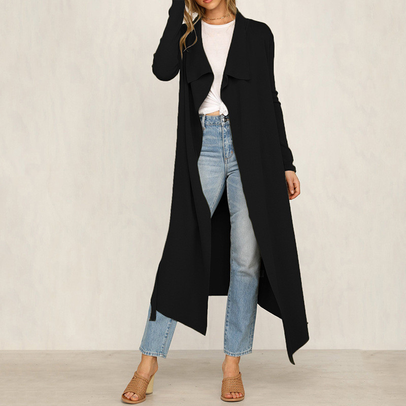 Palton lung de dama cu curea in diferite culori