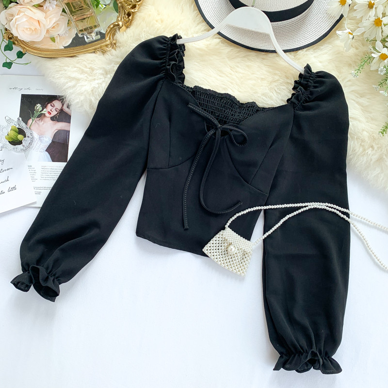 Lezser női blúz, hosszú ujjal és szalaggal több színben