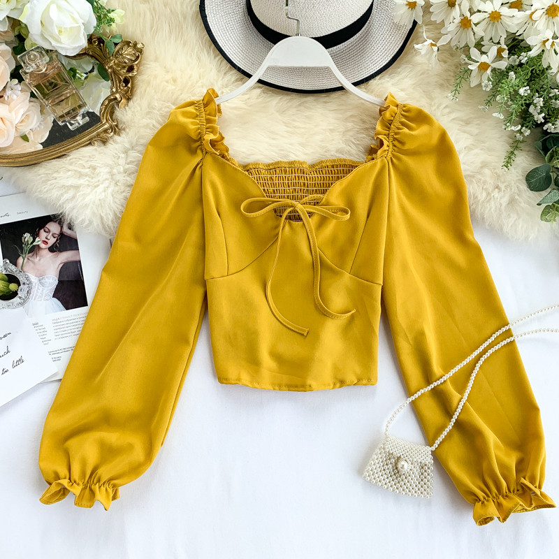 Lezser női blúz, hosszú ujjal és szalaggal több színben