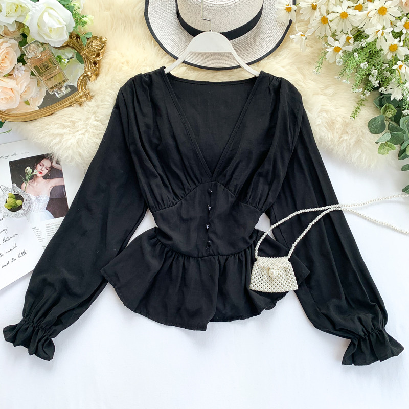 Γυναικεία μοντέρνα  μπλούζα με μακριά μανίκια