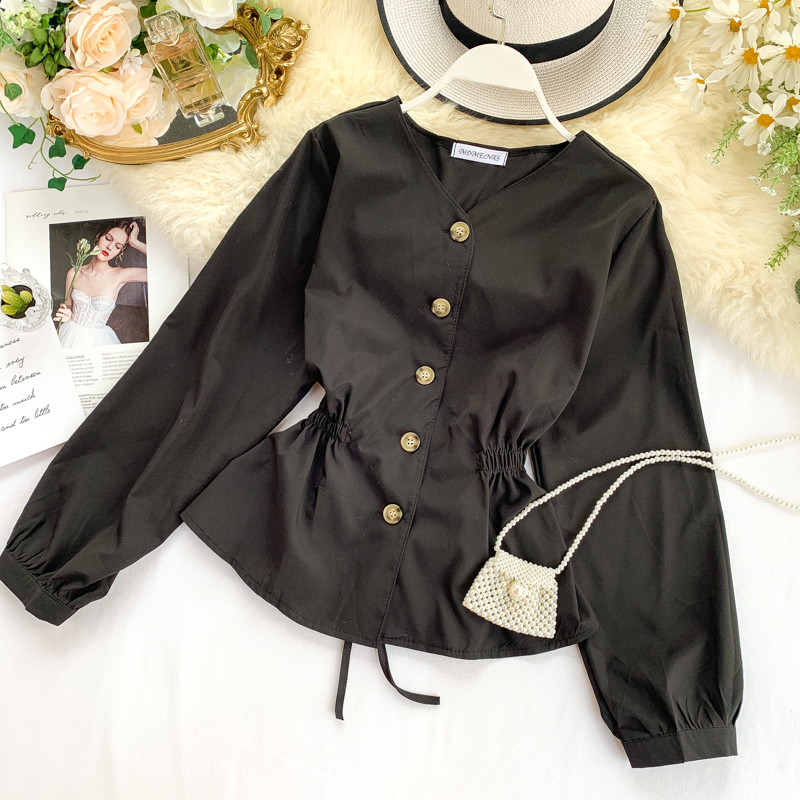 Bluza casual dama cu nasturi si cravate in mai multe culori