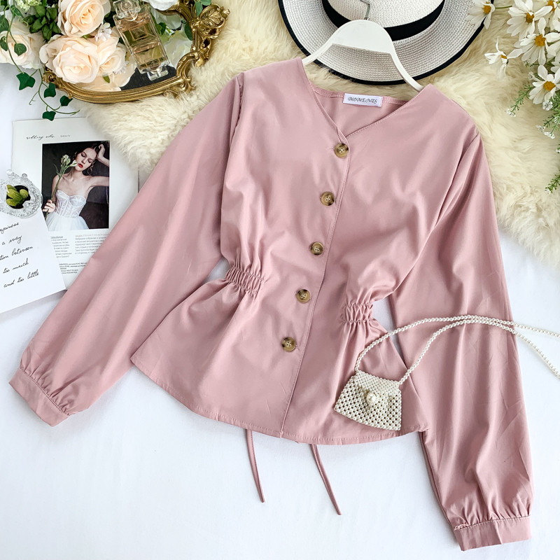 Bluza casual dama cu nasturi si cravate in mai multe culori