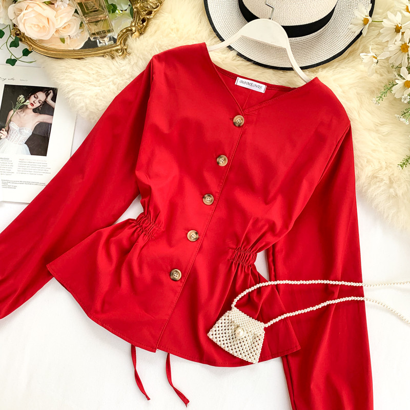 Bluza casual dama cu nasturi si cravate in mai multe culori