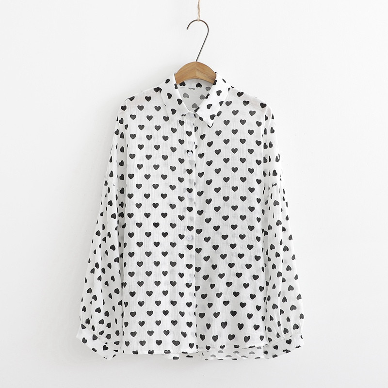 Aktuális női ing szívecskékkel két színben