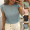 Κομψό γυναικείο πουκάμισο με κοντό μανίκι και λαιμόκοψη O σε διάφορα χρώματα