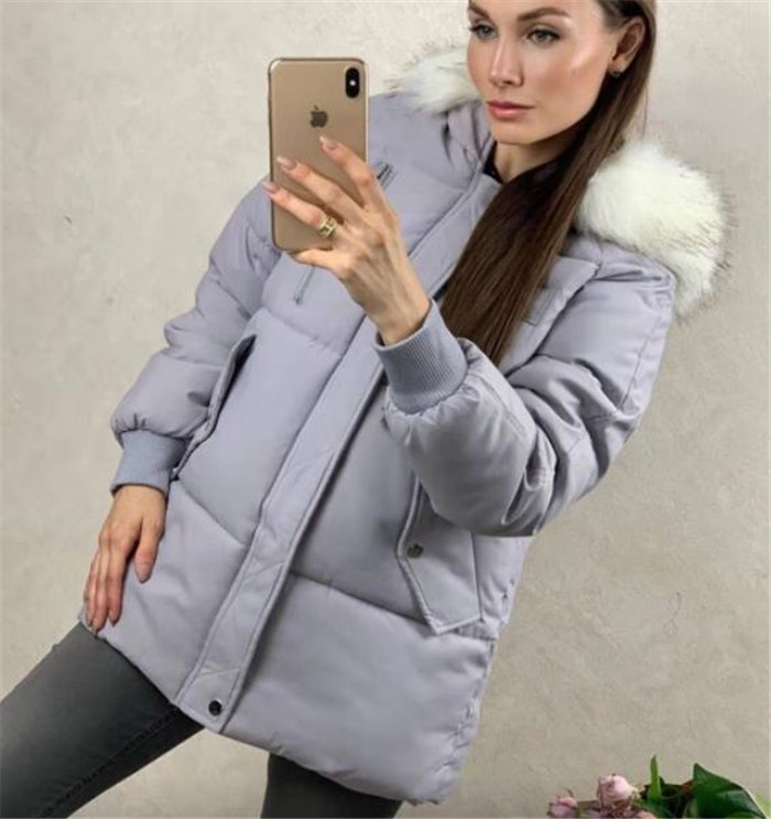 Geaca casual dama cu puf si gluga in diferite culori