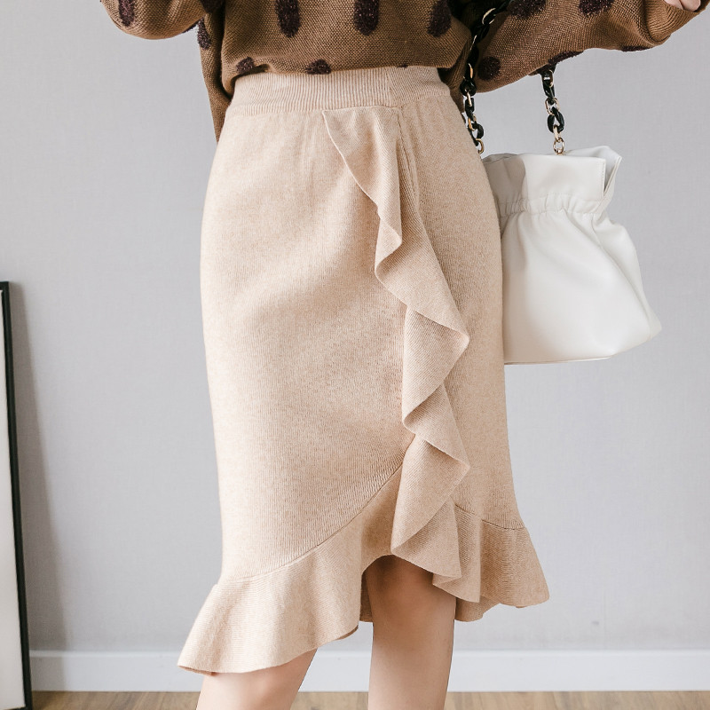 Fusta de dama actuala in patru culori cu talie inalta