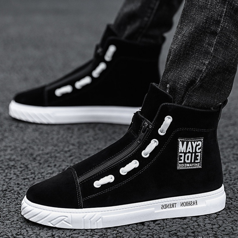 Öko velúrból készült férfi tornacipő új modellje, cipzárral több színben