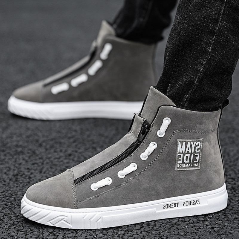 Öko velúrból készült férfi tornacipő új modellje, cipzárral több színben