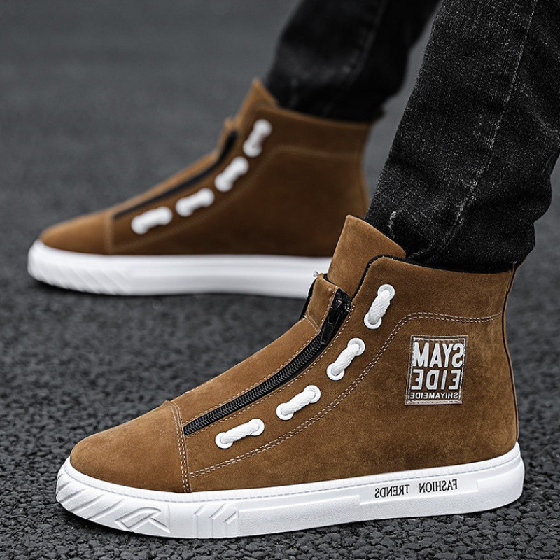 Öko velúrból készült férfi tornacipő új modellje, cipzárral több színben