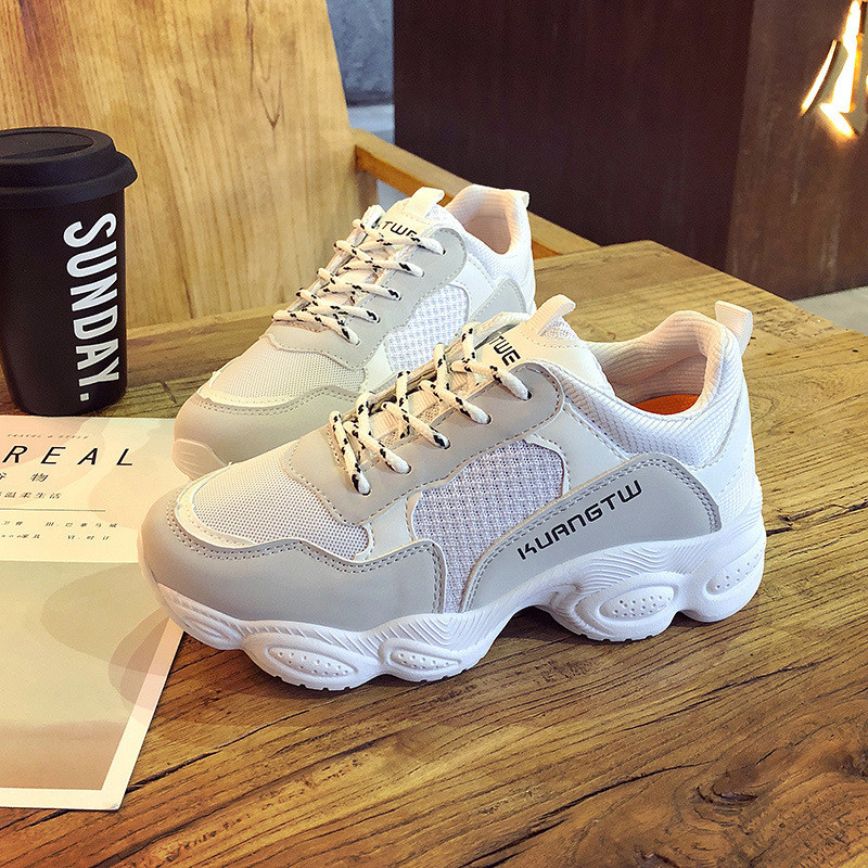 Tenisi casual dama cu sireturi si talpa groasa in trei culori