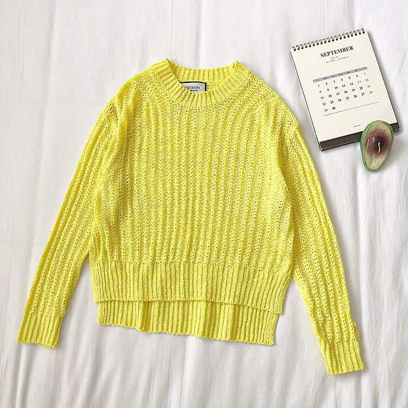 Aktuális női pulóver három színben O-nyakkal