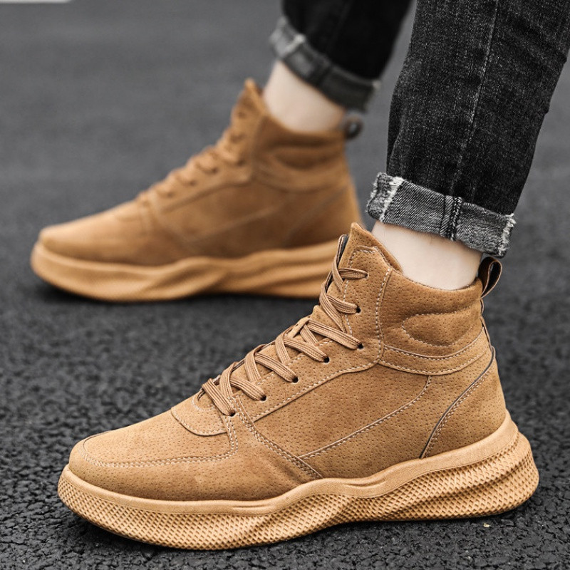 Tenisi inalti barbati casual cu cravate in diferite culori