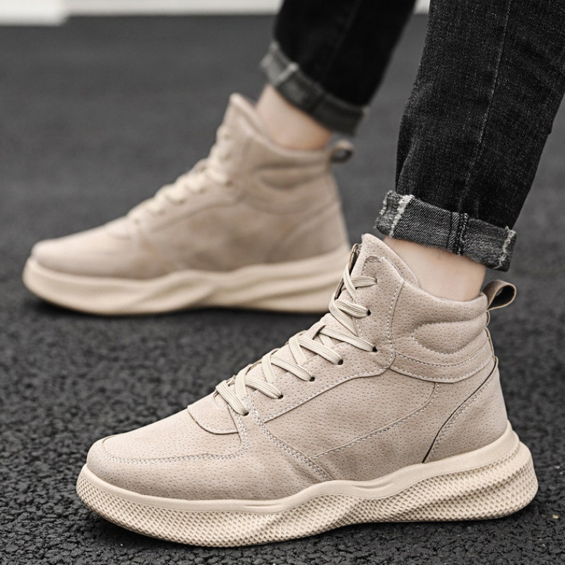 Tenisi inalti barbati casual cu cravate in diferite culori