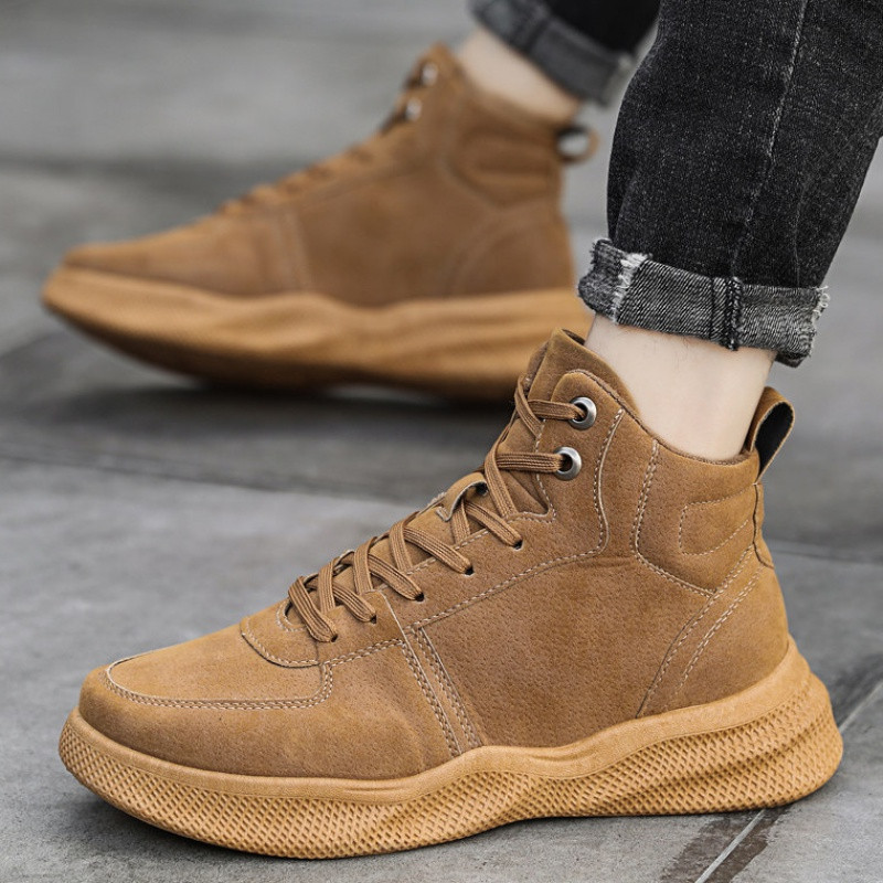 Tenisi inalti barbati casual cu cravate in diferite culori