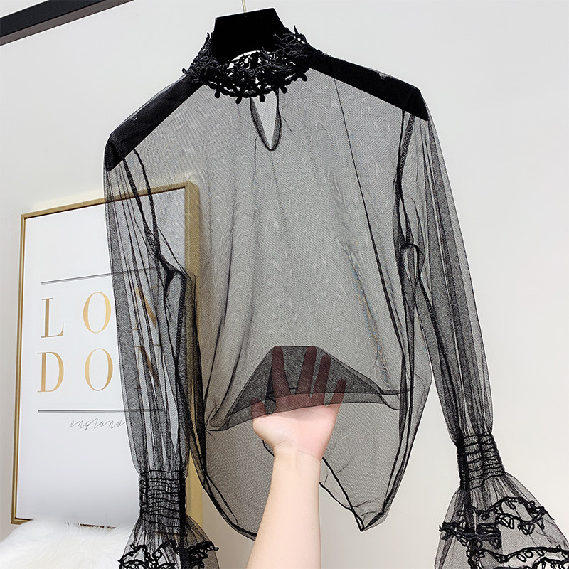 Bluză de damă modernă din dantelă în trei culori