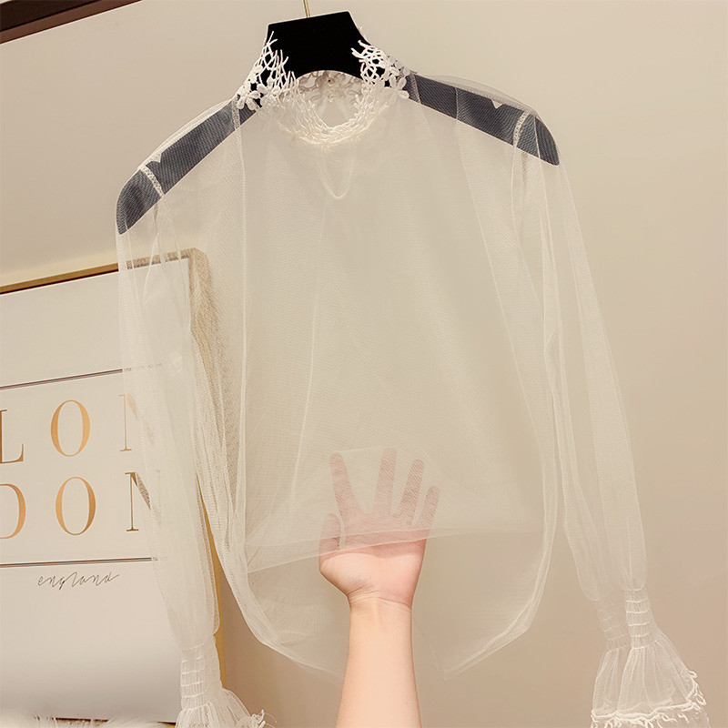 Bluză de damă modernă din dantelă în trei culori