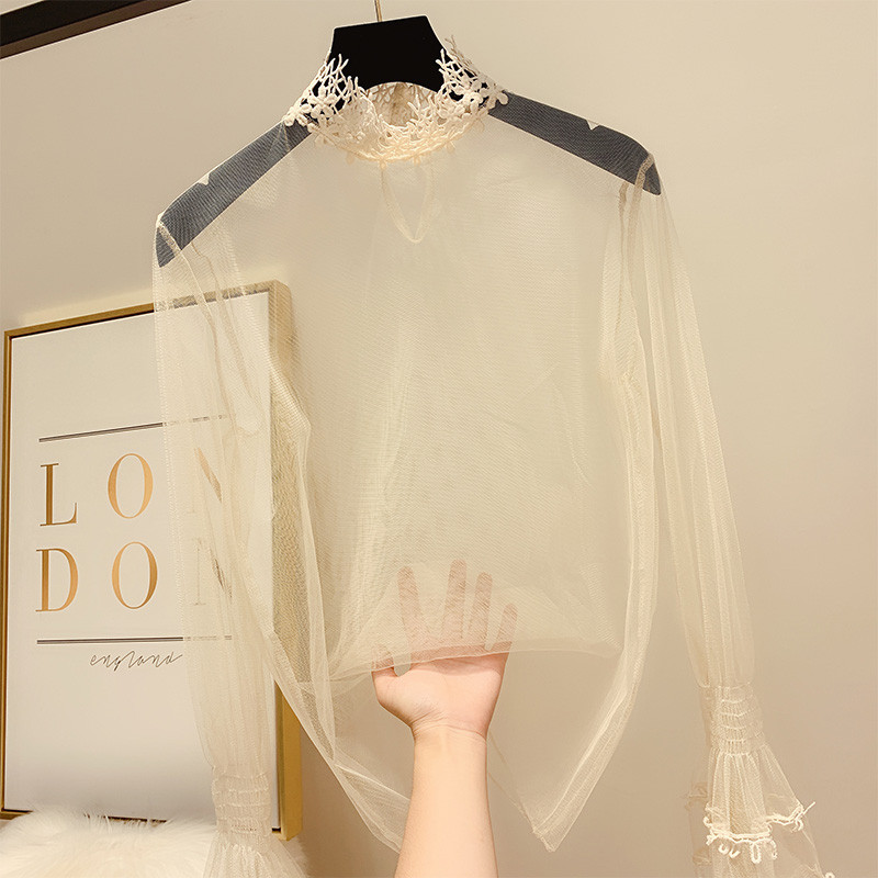 Bluză de damă modernă din dantelă în trei culori